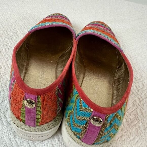 Donald J. Pliner Pizasp Southwestern Beaded Espadrille Slip On Shoes 8.5 Beach - Picture 5 of 14